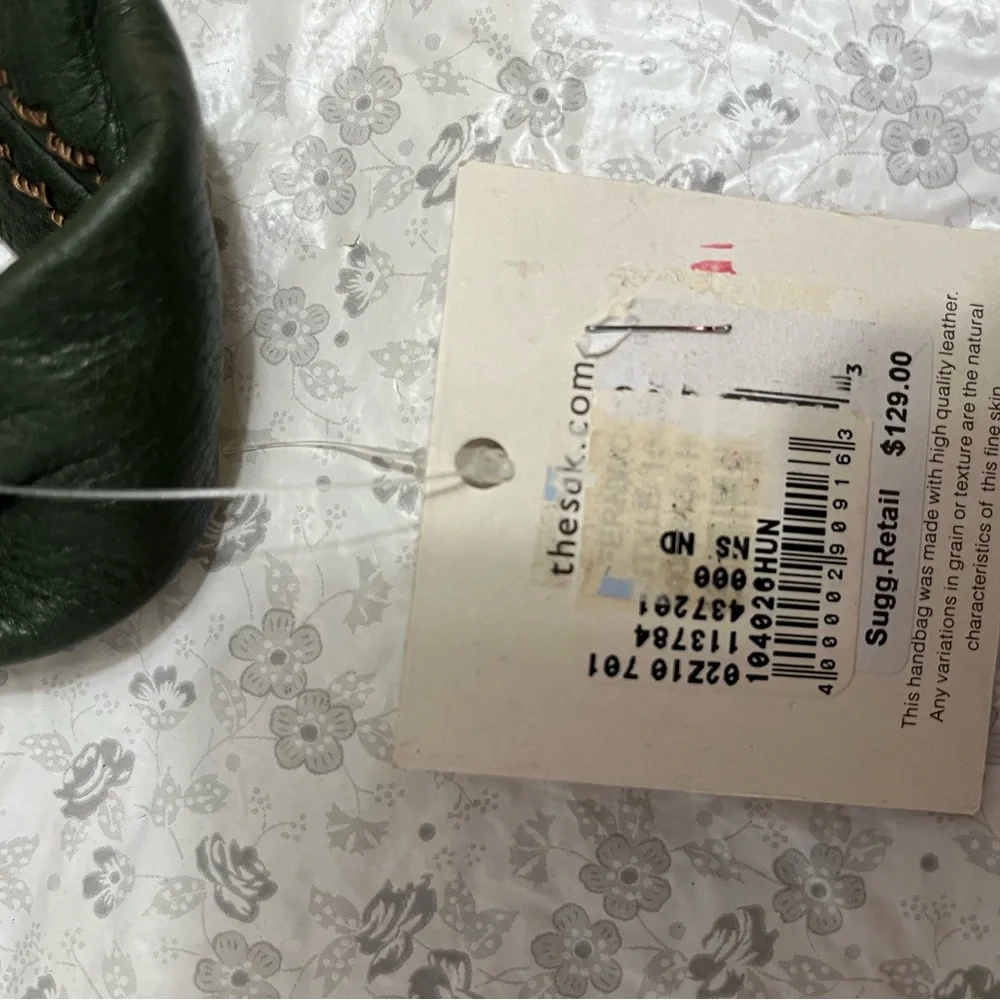 Olive green leather shoulder bag by The Sak